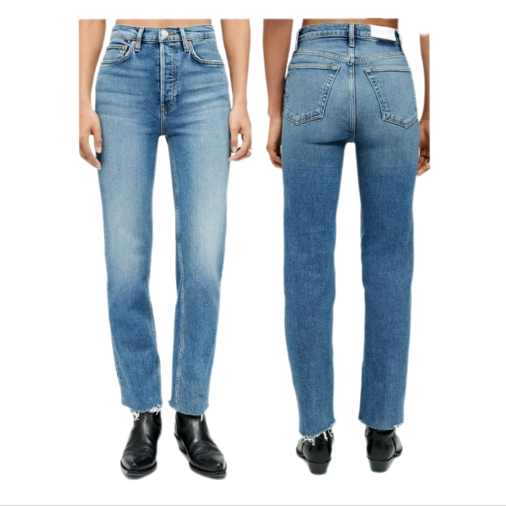 RE/DONE 70s Stove Pipe High Rise Jeans
